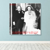 Churchill & Famous Marriage Quote Canvas afdrukken (Insitu (Houten vloer))