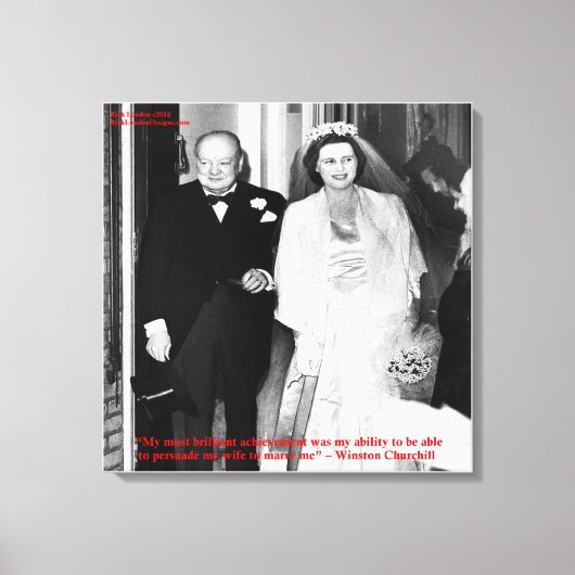 Churchill & Famous Marriage Quote Canvas afdrukken (Voorkant)