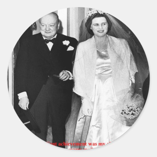 Churchill & Famous Marriage Quote Ronde Sticker (Voorkant)