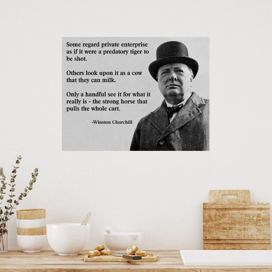 Churchill Free Enterprise Quote Poster (Keuken)