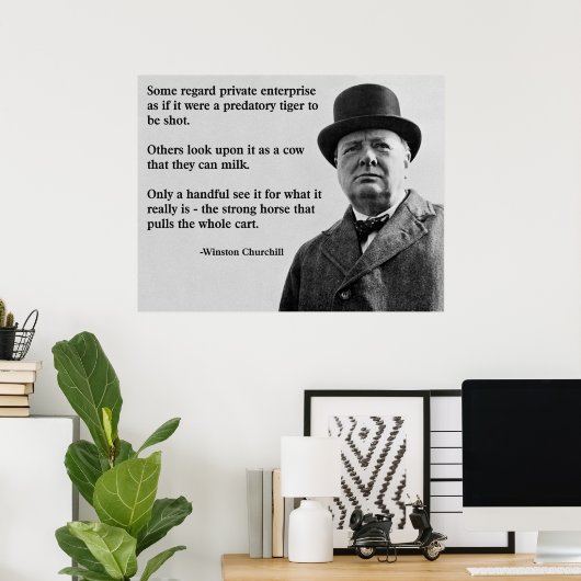 Churchill Free Enterprise Quote Poster (Thuiskantoor)