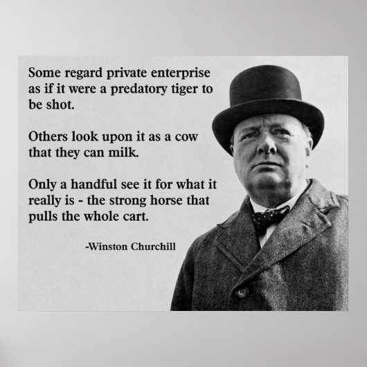 Churchill Free Enterprise Quote Poster (Voorkant)