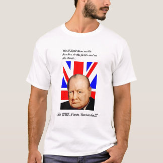 Churchill geeft nooit basis-T-shirt over T-shirt