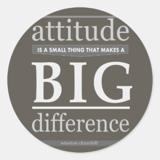 Churchill houding klein groot verschil ronde sticker