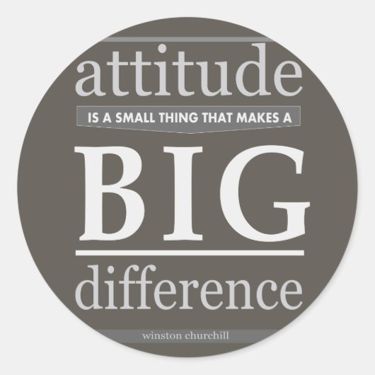 Churchill houding klein groot verschil ronde sticker (Voorkant)