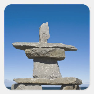 Churchill, Manitoba. Inukshuk Vierkante Sticker