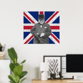 Churchill met een Pistool van Tommy Poster (Thuiskantoor)