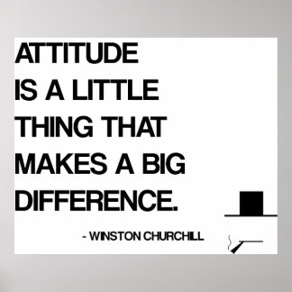 Churchill Motivatie Citaat - Attitude Poster