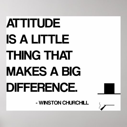Churchill Motivatie Citaat - Attitude Poster (Voorkant)