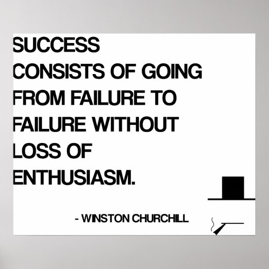 Churchill Motivatie Citaat - Succes Poster (Voorkant)