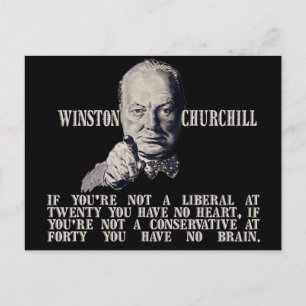 Churchill over conservatieven en liberalen briefkaart