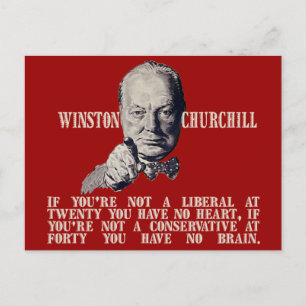 Churchill over conservatieven en liberalen briefkaart