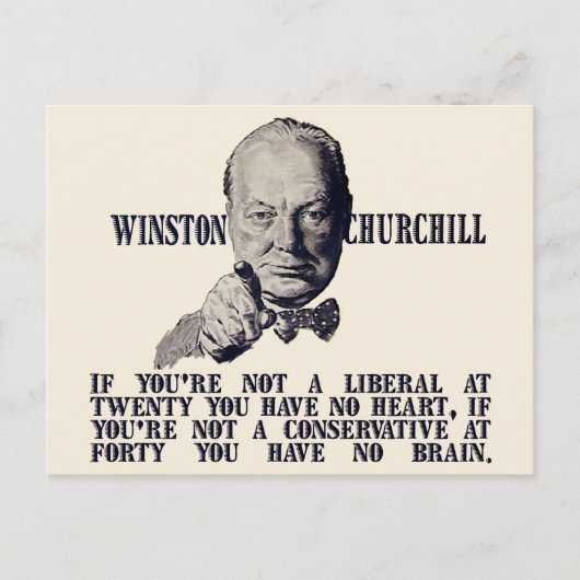 Churchill over conservatieven en liberalen briefkaart (Voorkant)