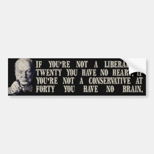 Churchill over conservatieven en liberalen bumpersticker