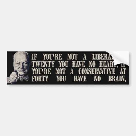 Churchill over conservatieven en liberalen bumpersticker (Voorkant)