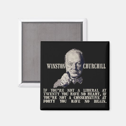 Churchill over conservatieven en liberalen magneet (Voorkant / Achterkant)
