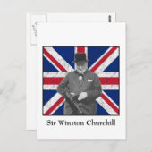 Churchill Posing With The British Flag Briefkaart (Voorkant / Achterkant)