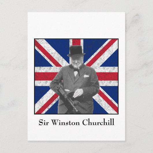 Churchill Posing With The British Flag Briefkaart (Voorkant)