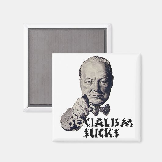 Churchill Quote: Socialisme is klote! Magneet (Voorkant / Achterkant)