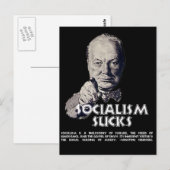 Churchill Quote:  Socialisme Sucks! Briefkaart (Voorkant / Achterkant)