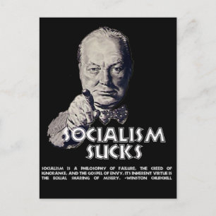 Churchill Quote:  Socialisme Sucks! Briefkaart
