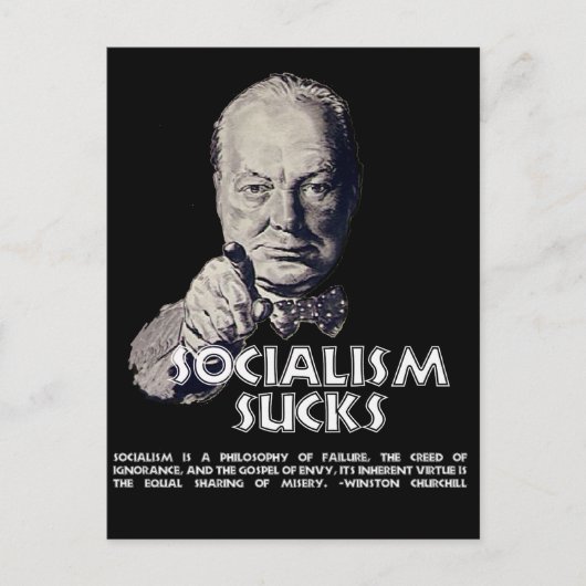 Churchill Quote:  Socialisme Sucks! Briefkaart (Voorkant)