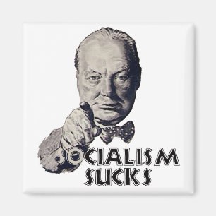 Churchill Quote: Socialisme Sucks! Magneet