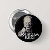 Churchill Quote: Socialisme Sucks! Ronde Button 5,7 Cm (Voorkant /achterkant)