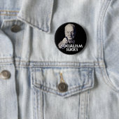 Churchill Quote: Socialisme Sucks! Ronde Button 5,7 Cm (In situ)