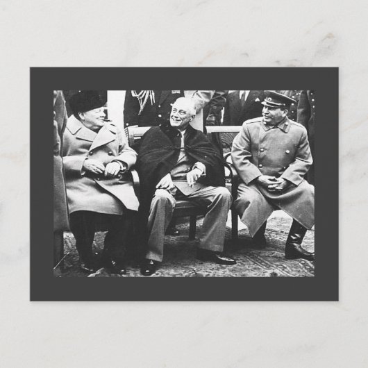 Churchill, Roosavelt & Stalin - At Yalta Briefkaart (Voorkant)