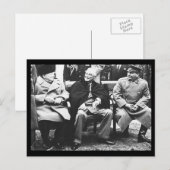 Churchill, Roosavelt & Stalin - At Yalta Briefkaart (Voorkant / Achterkant)