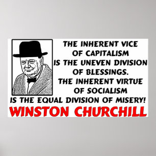 Churchill: Socialisme is ellendig! Poster