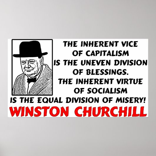 Churchill: Socialisme is ellendig! Poster (Voorkant)