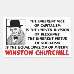 Churchill: Socialisme is ellendig! Rechthoekige Sticker