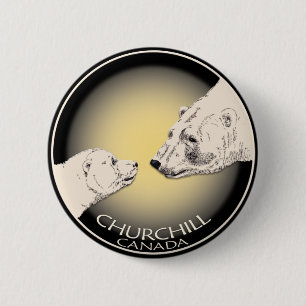 Churchill Souvenirs Polar Beer Art Shirten & Gifts Ronde Button 5,7 Cm