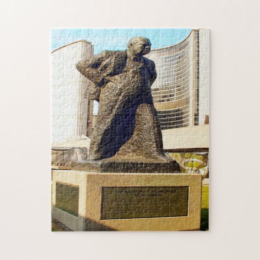 Churchill-standbeeld Toronto. Legpuzzel (Verticaal)