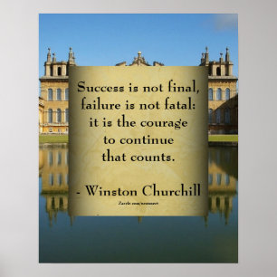 Churchill succes citaat Blenheim erfgoed poster