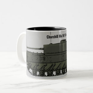Churchill Tank UK 1944 Tweekleurige Koffiemok