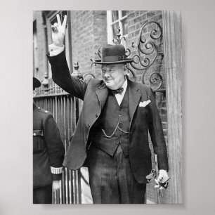 Churchill V-teken Poster