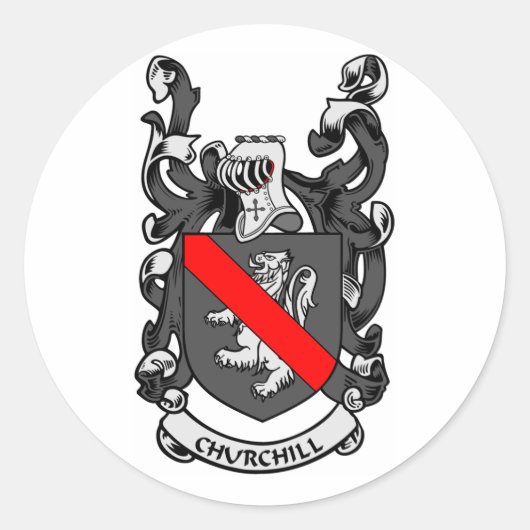 CHURCHILL Wapen Ronde Sticker (Voorkant)
