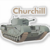Churchill WW2 British Tank Sticker (Voorkant)