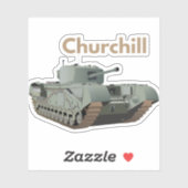Churchill WW2 British Tank Sticker (Vel)