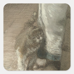 Churning Butter, 1866-68 Vierkante Sticker