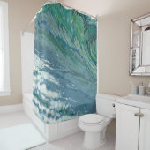 Churning Wave Coastal Shower Bath Curtain Juul Douchegordijn (In situ)