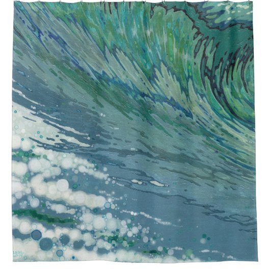 Churning Wave Coastal Shower Bath Curtain Juul Douchegordijn (Voorkant)