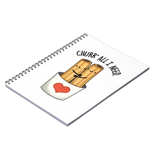Churr Alles Wat Ik Nodig Heb Grappige Churros Woor Notitieboek (Linkerzijde)