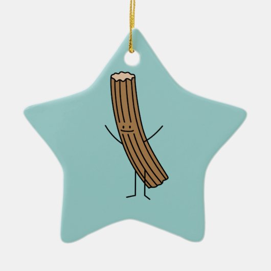 Churro houdt van je! keramisch ornament (Voorkant)