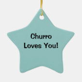 Churro houdt van je! keramisch ornament (Achterkant)
