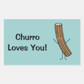 Churro houdt van u! rechthoekige sticker (Voorkant)