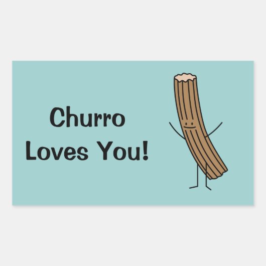 Churro houdt van u! rechthoekige sticker (Voorkant)